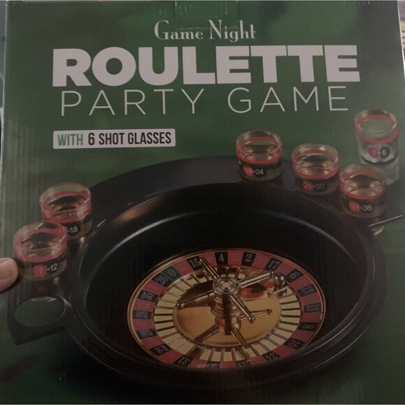 Roulette Party Drinking Game w/6 Shot Glasses NIB NEW - Picture 4 of 5